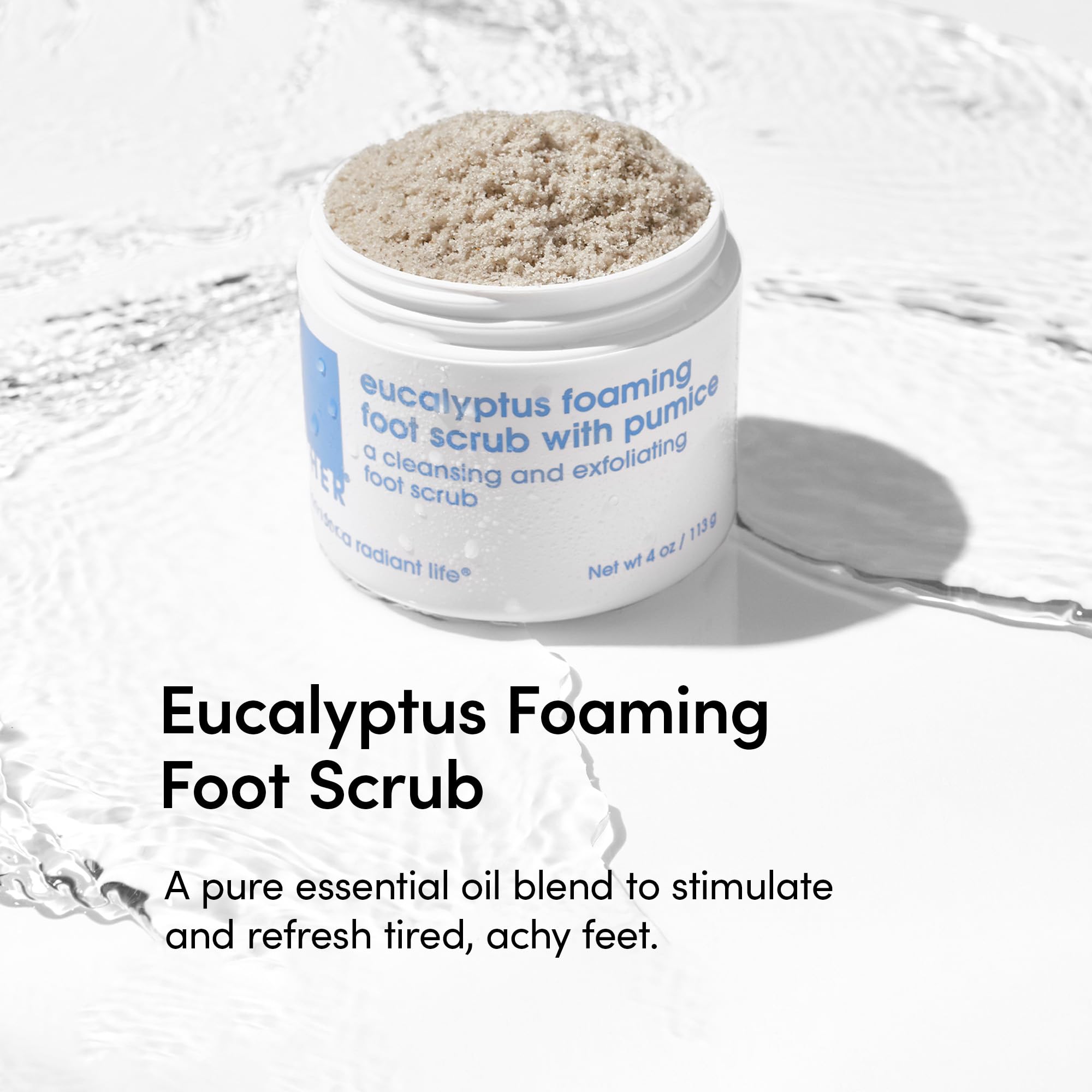 LATHER foot scrub with natural pumice stone for cracked heel repair