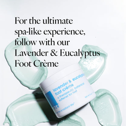 Gentle exfoliating foot scrub cream being applied to heels for deep exfoliation