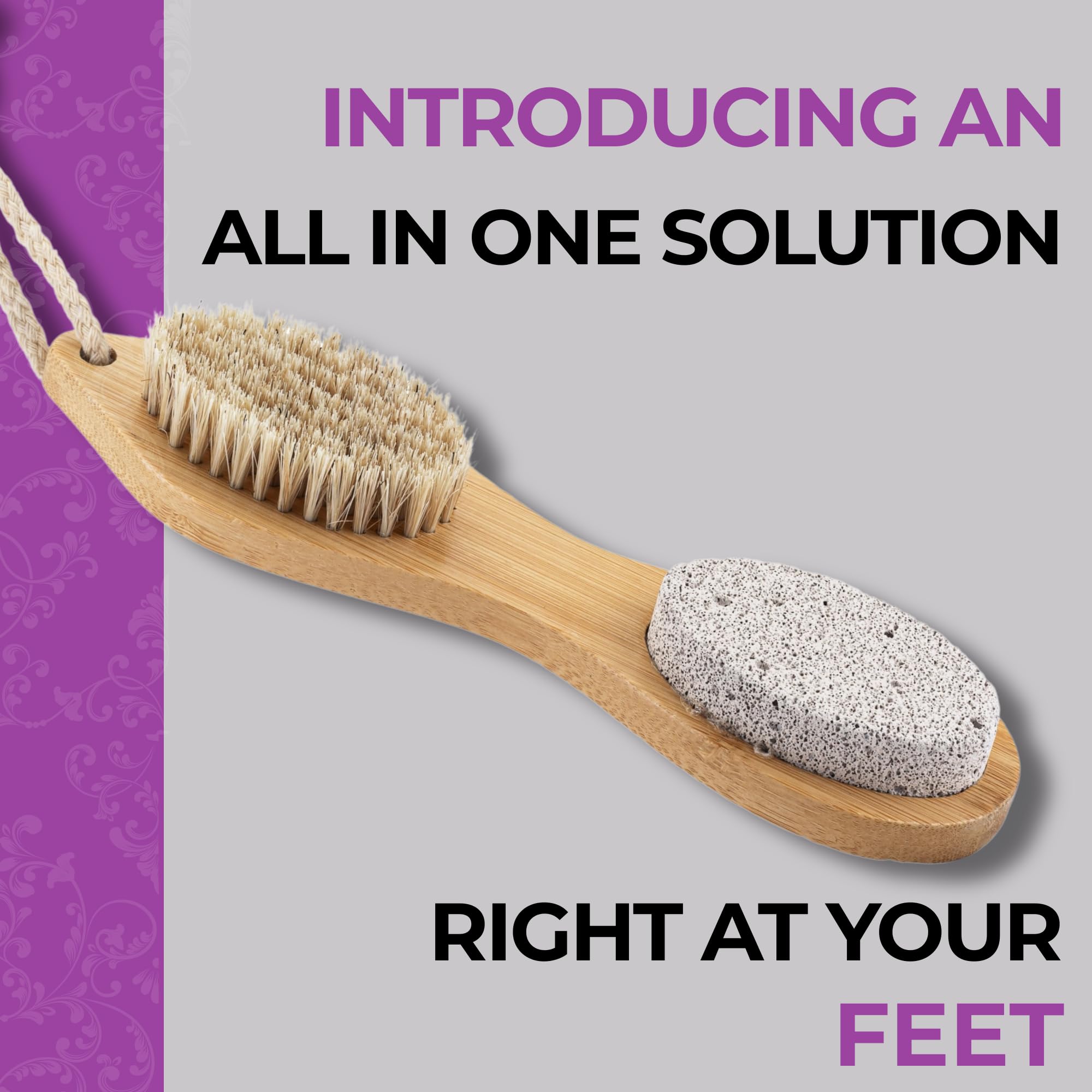 Dermasuri bamboo pedicure kit showing all four sides