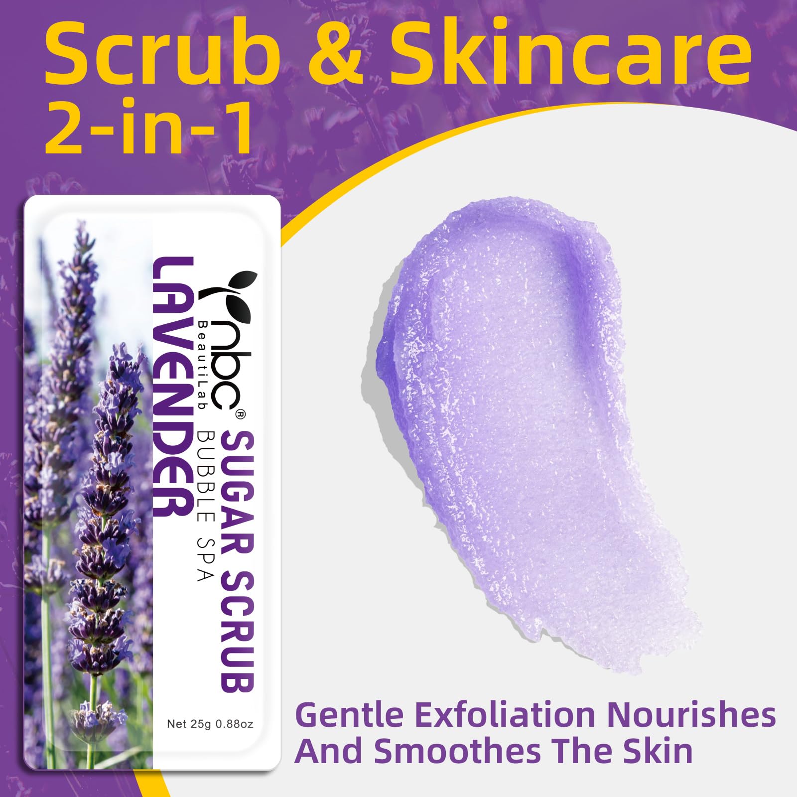 Close up of 16 pack foot scrub box branding