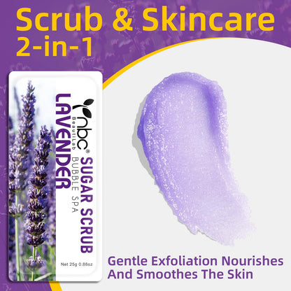 Close up of 16 pack foot scrub box branding