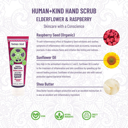Human+Kind moisturizing hand scrub being applied to hands