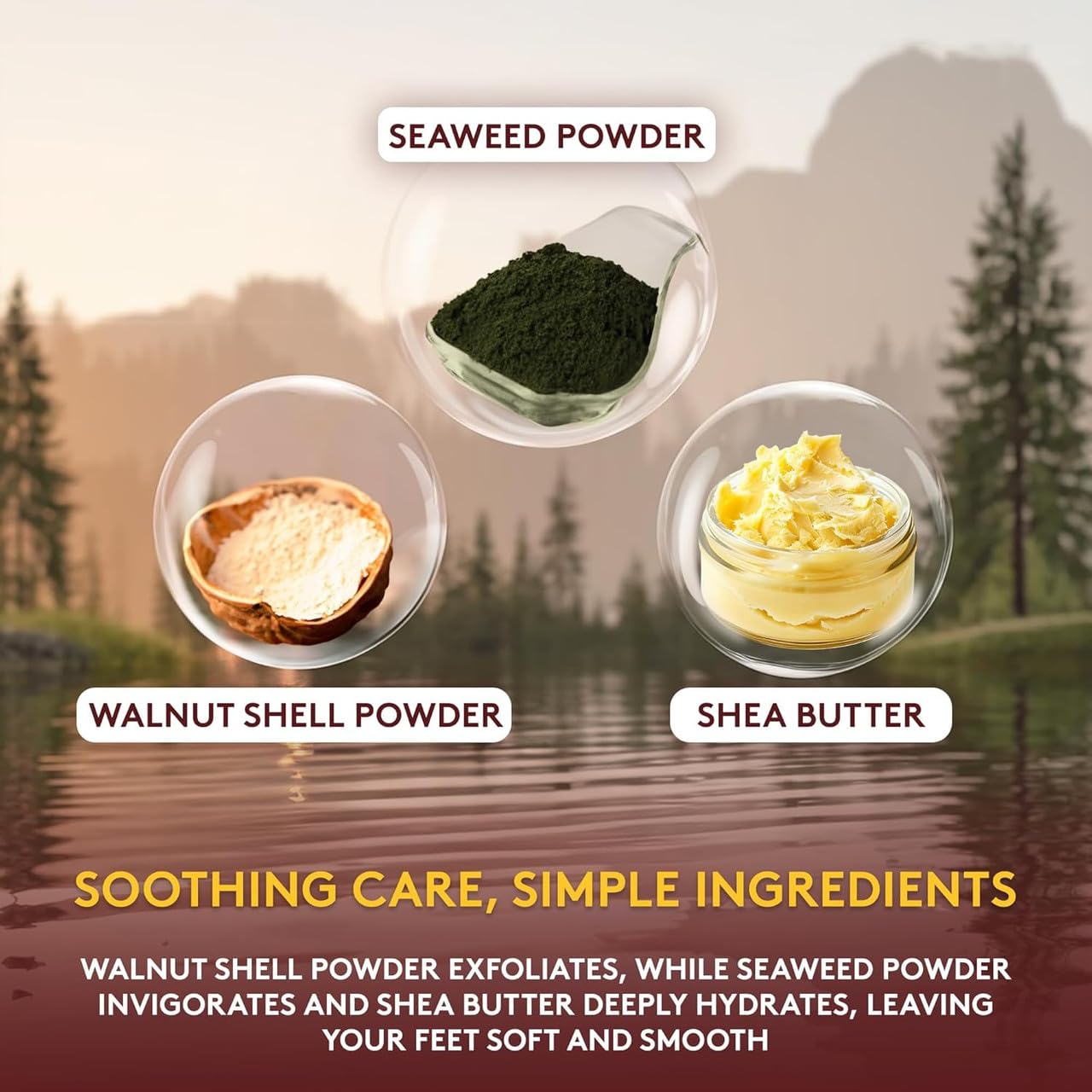 Back label of OKAY Himalayan pink salt foot scrub with ingredients and usage directions.