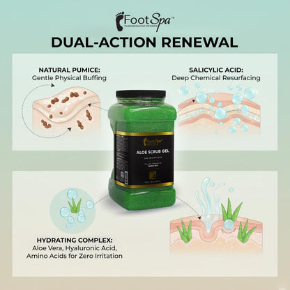 FootSpa bulk gallon 128 Ounce aloe vera exfoliator packaging details