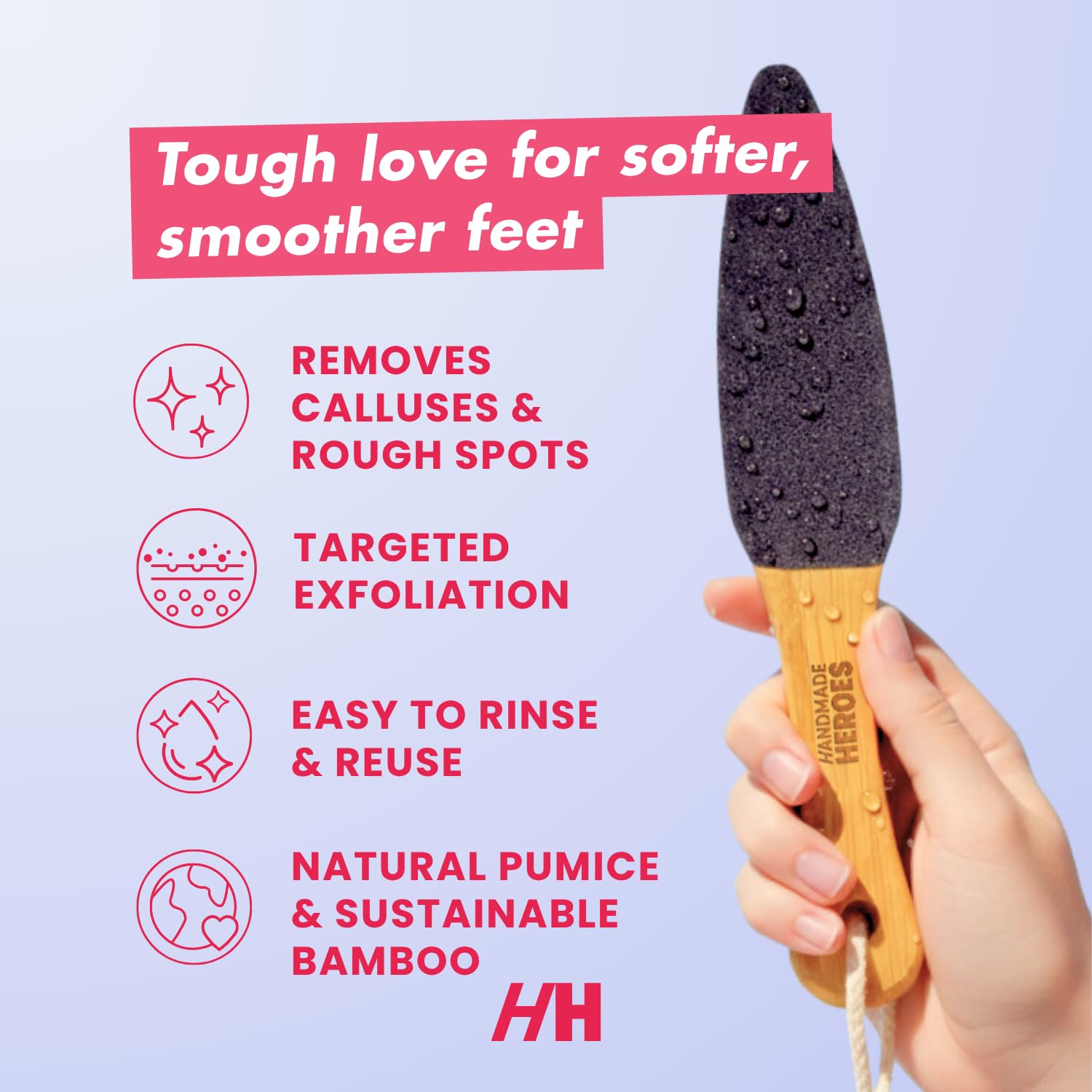 Handmade Heroes natural foot scrub for cracked heels