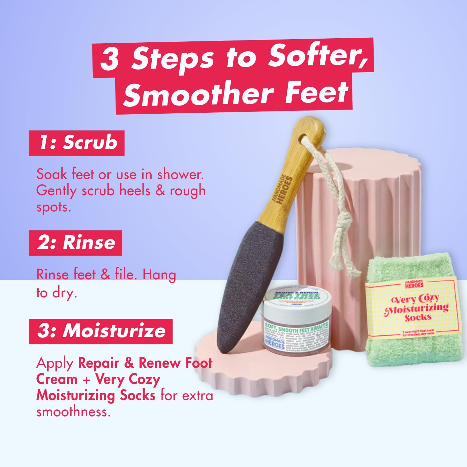 Handmade Heroes exfoliating treatment for dry feet