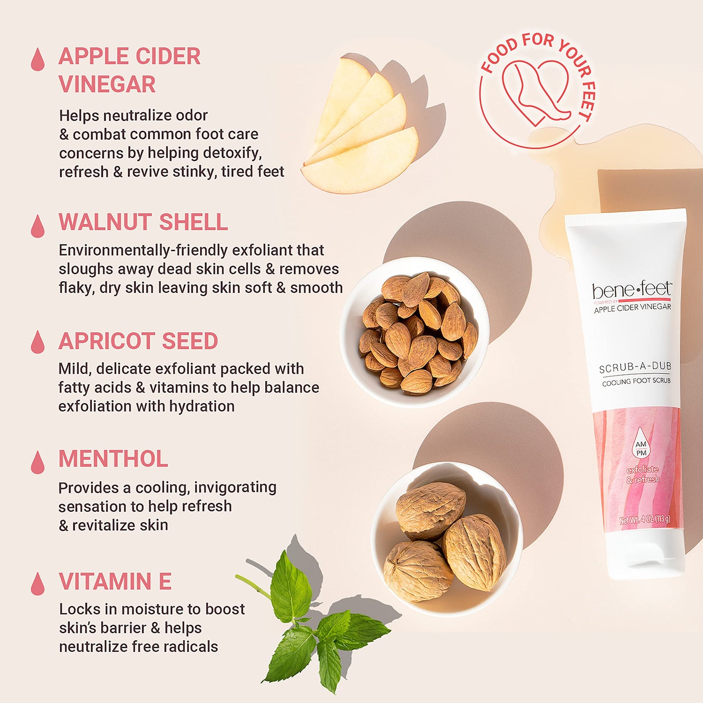 Benefeet foot scrub texture showing exfoliating granules