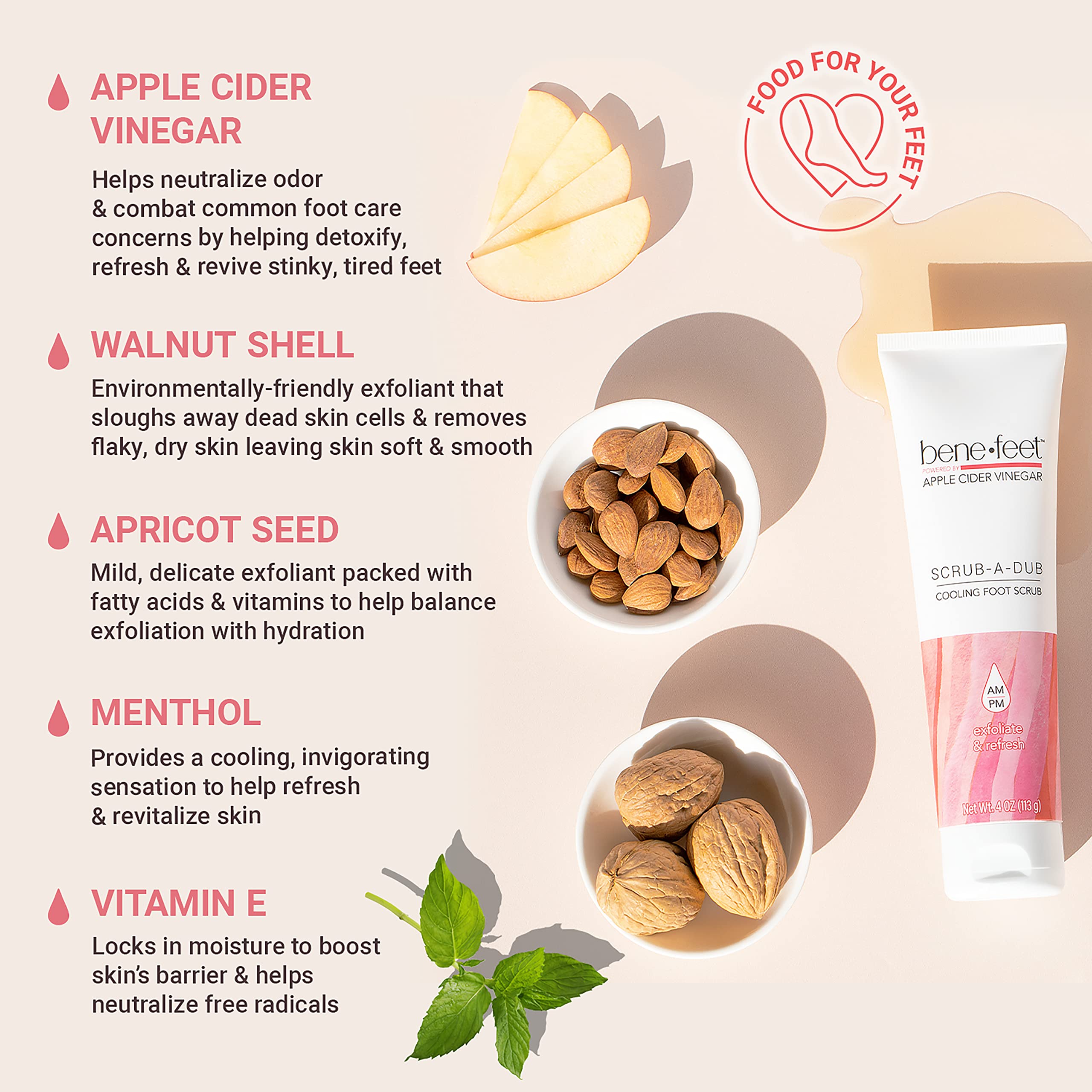 Benefeet foot scrub texture showing exfoliating granules