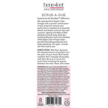 Benefeet foot scrub packaging in bathroom setting