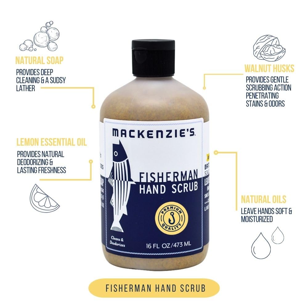 Close up of Mackenzie's Fisherman Hand Scrub texture