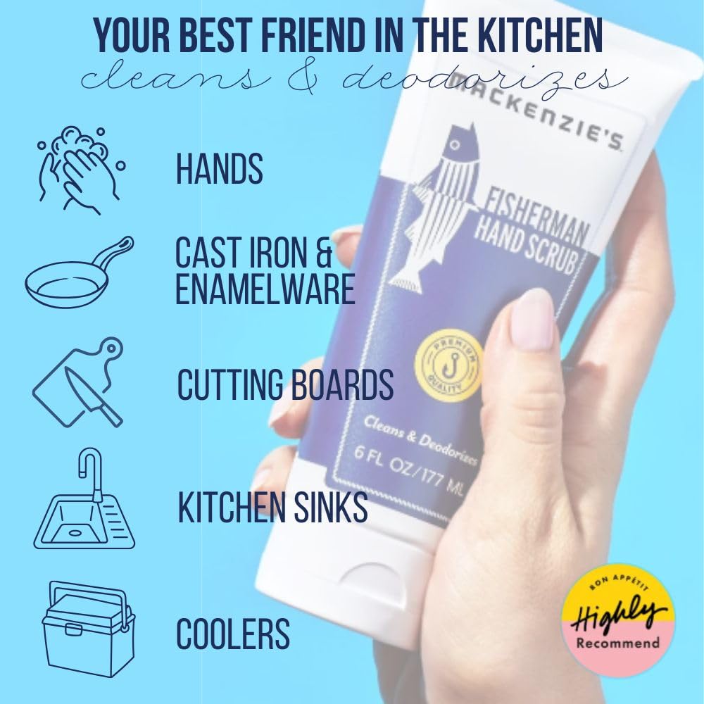 Hand washing with Mackenzie's Fisherman Hand Scrub