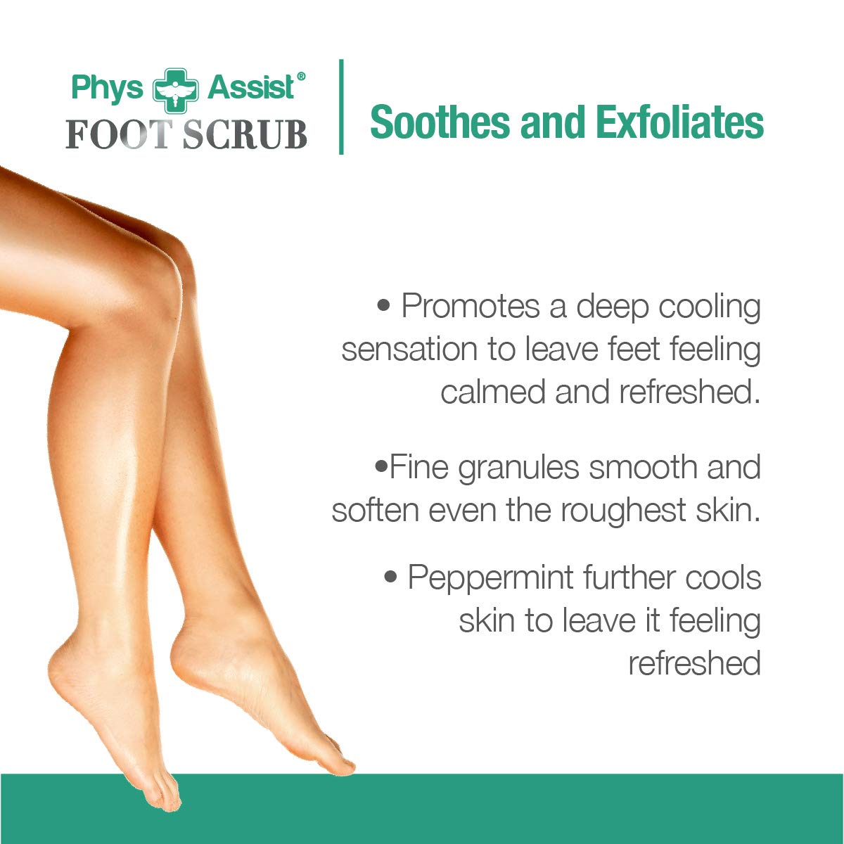 PhysAssist USA imported foot scrub back label with ingredients list