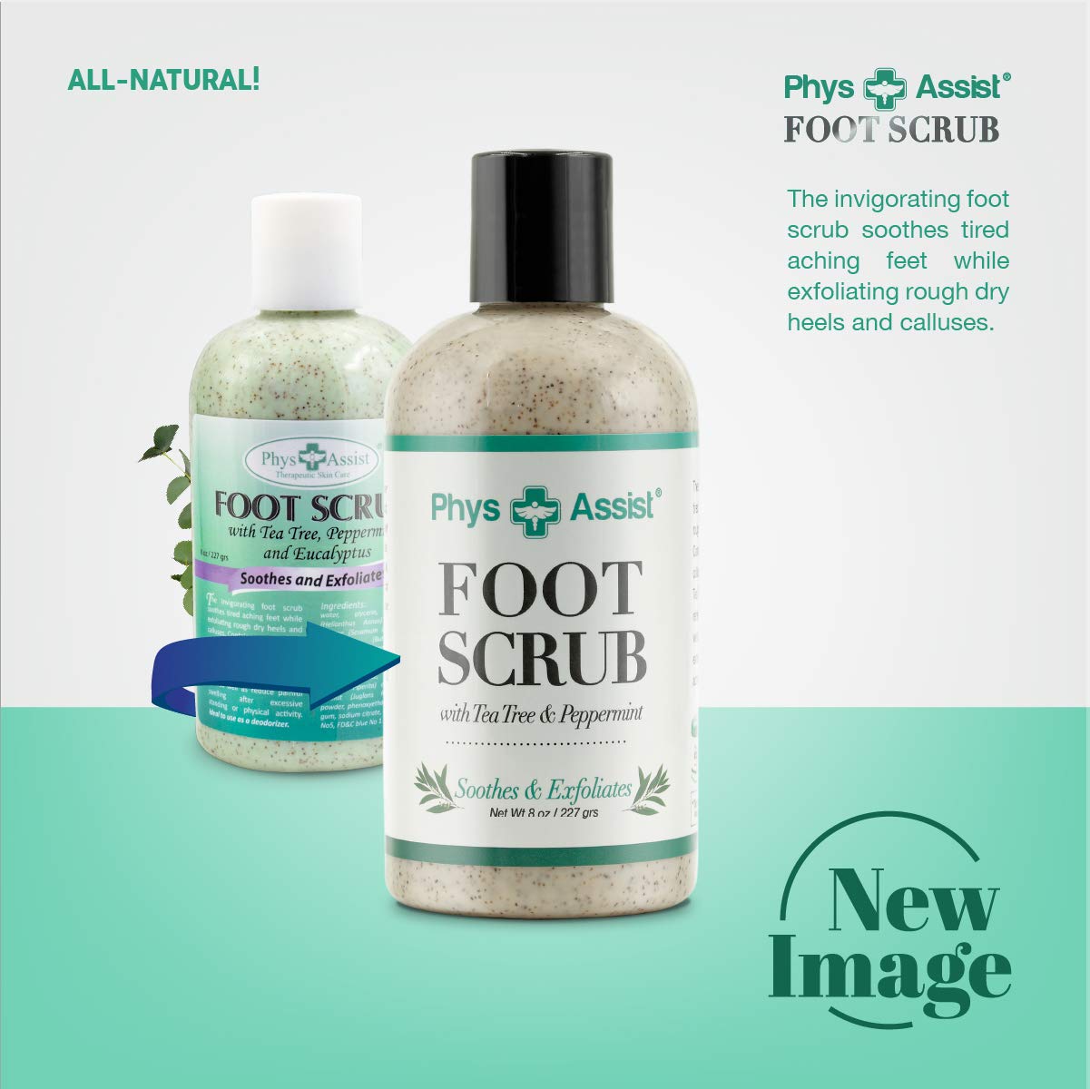Cooling foot scrub for home pedicure and circulation boost