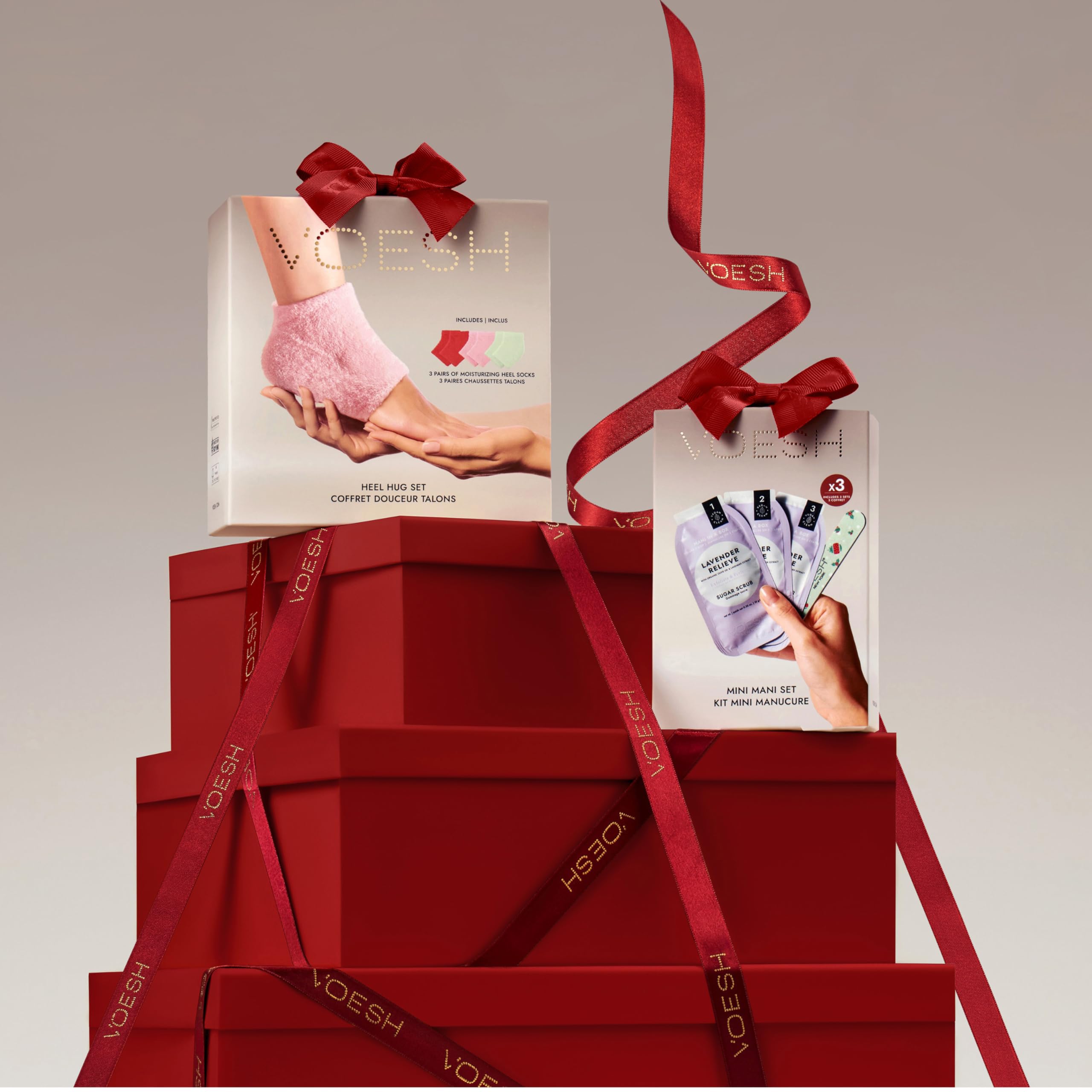 Top view of Voesh Mini Mani spa kit contents