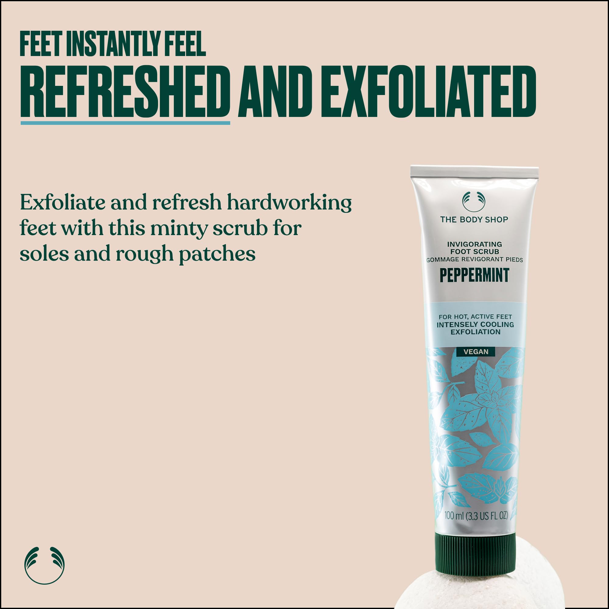 The Body Shop Peppermint Invigorating Foot Scrub packaging details
