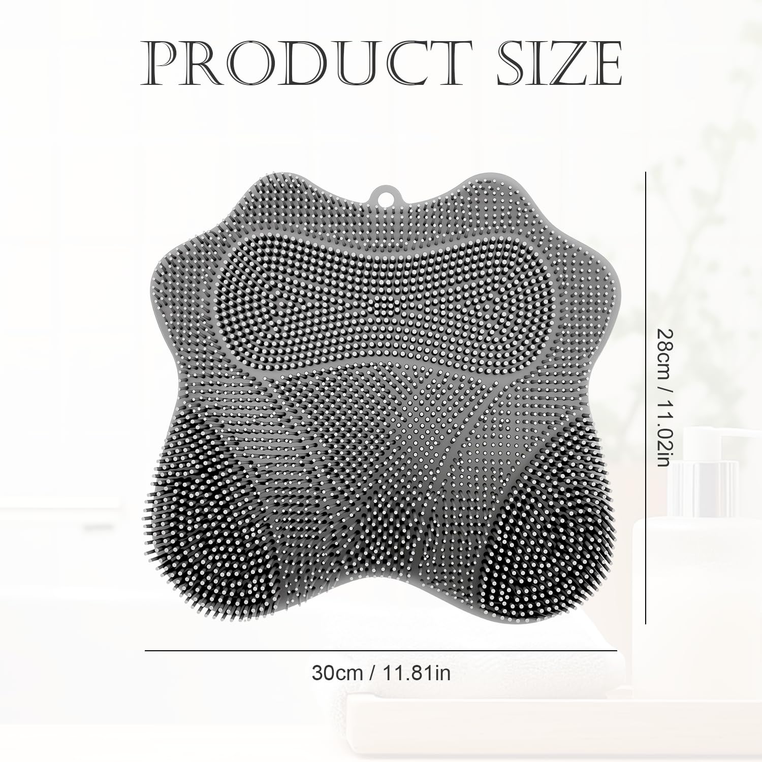 Holyenten silicone foot scrubber mat showing suction cups underneath