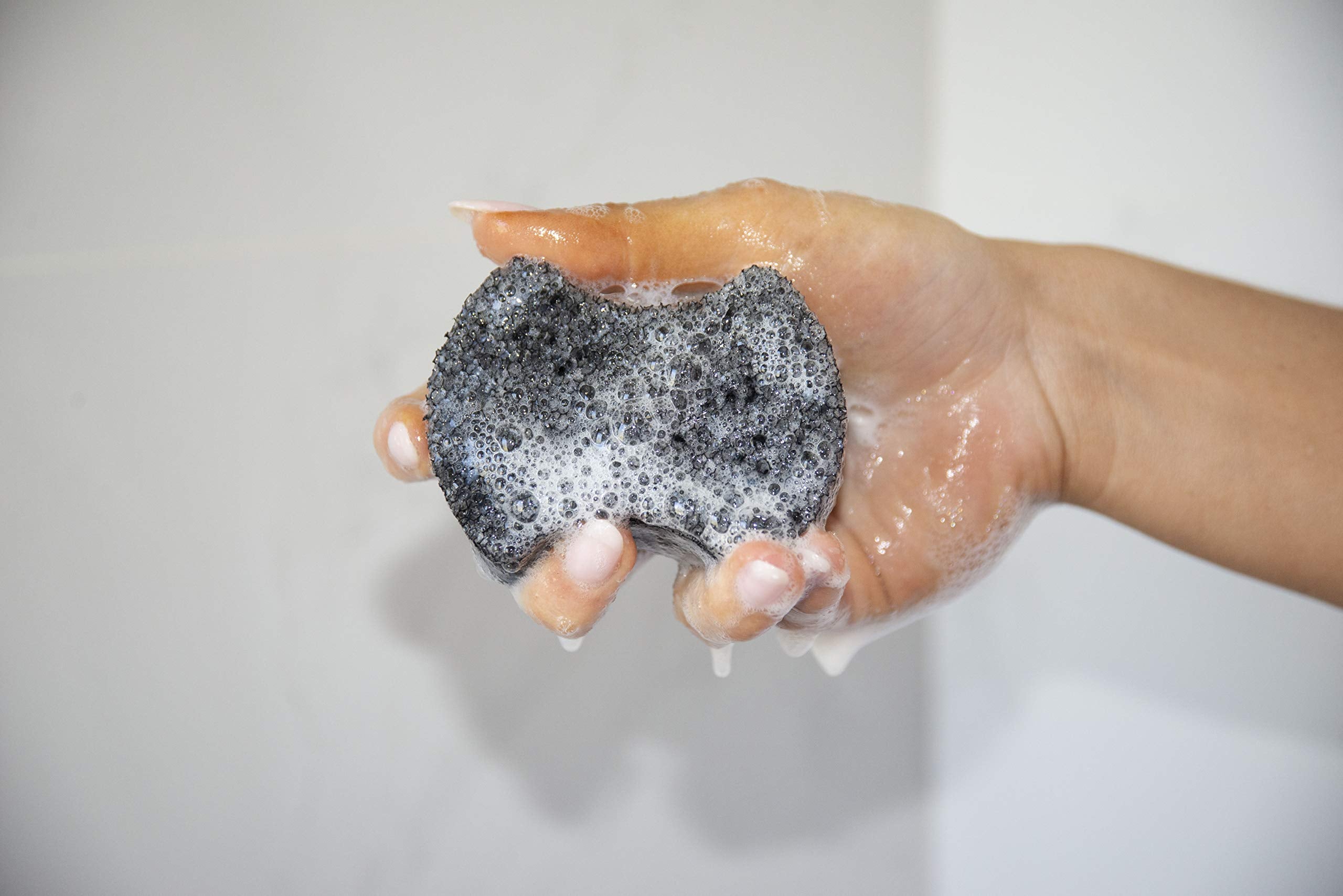Close up of Spongeables pedi scrub sponge showing the smooth cleansing side