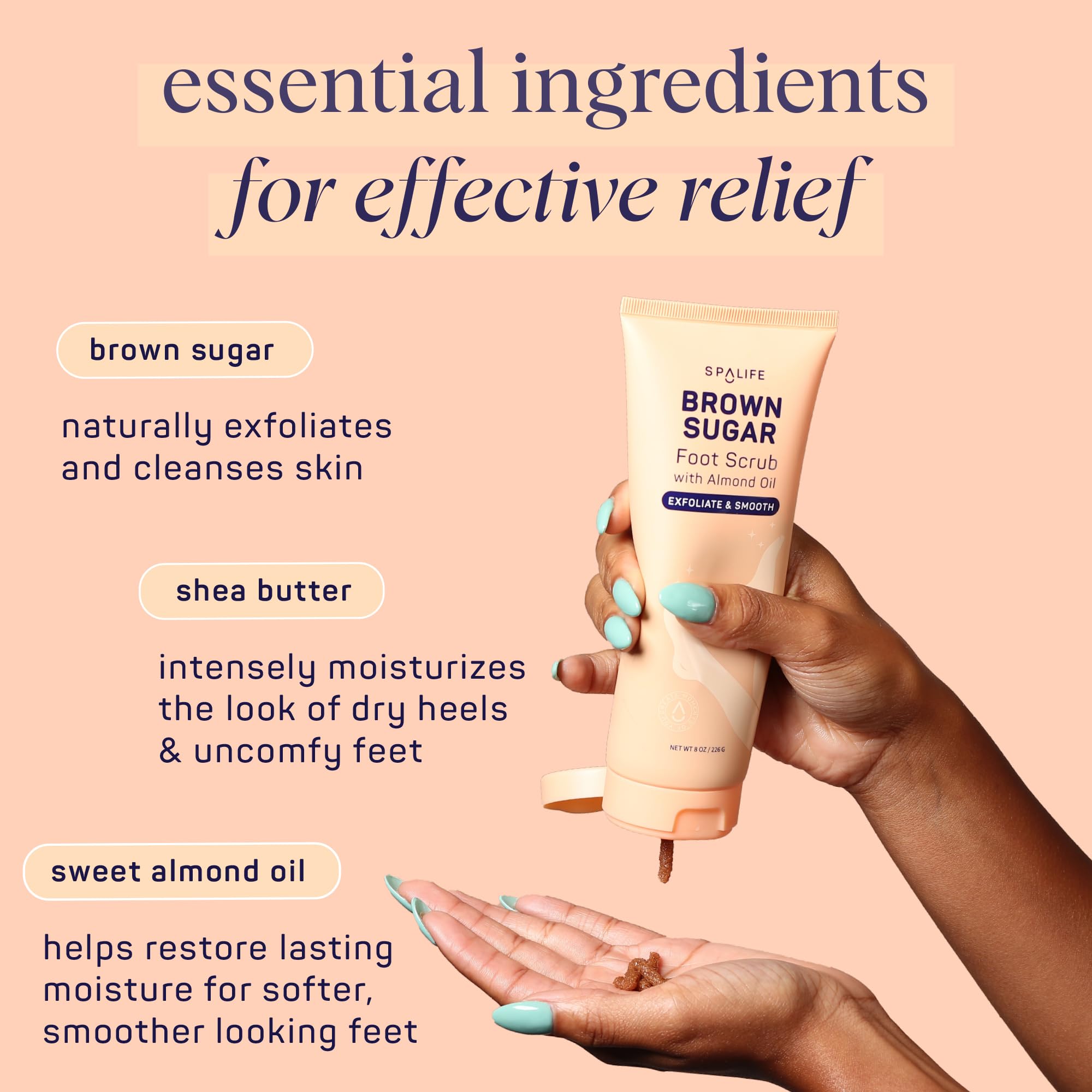 SpaLife Beauty exfoliating scrub for dry feet usage