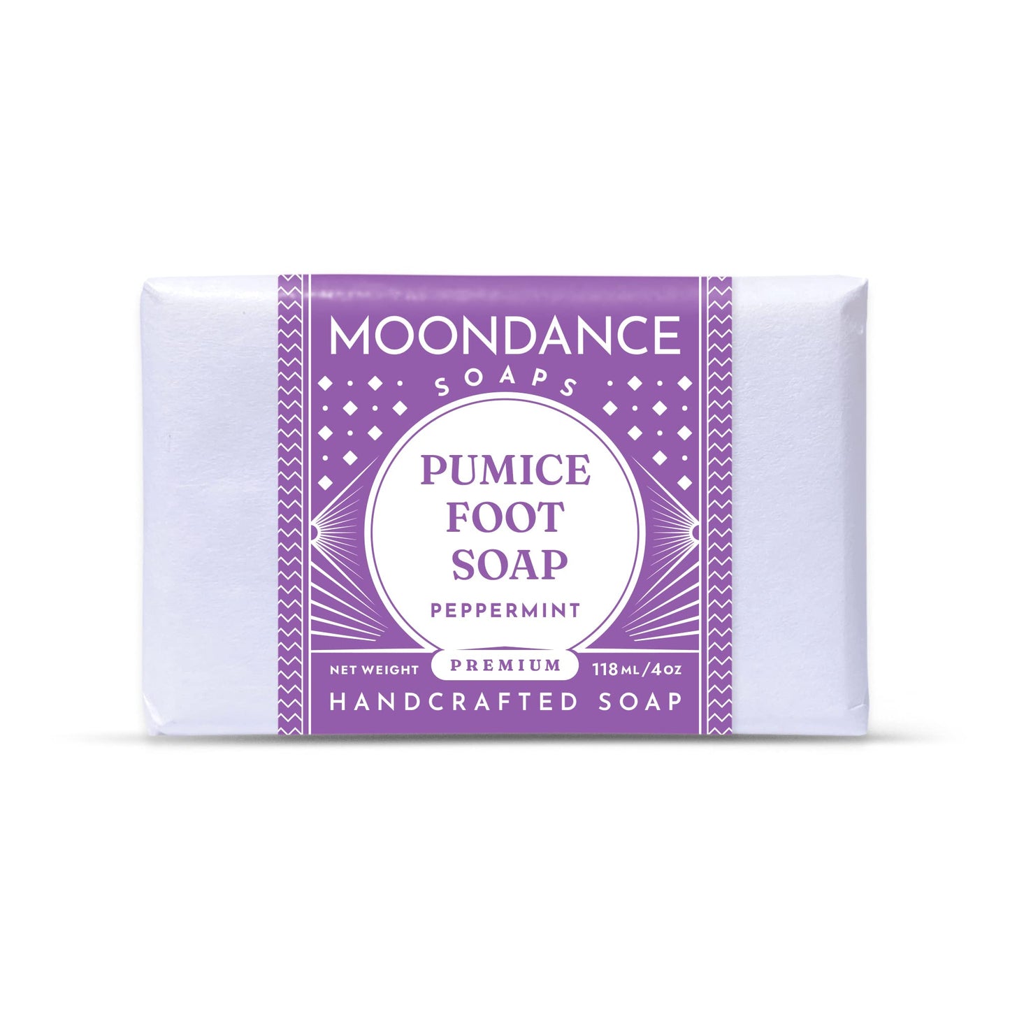 Handmade pumice foot scrub bar soap with tea tree and peppermint