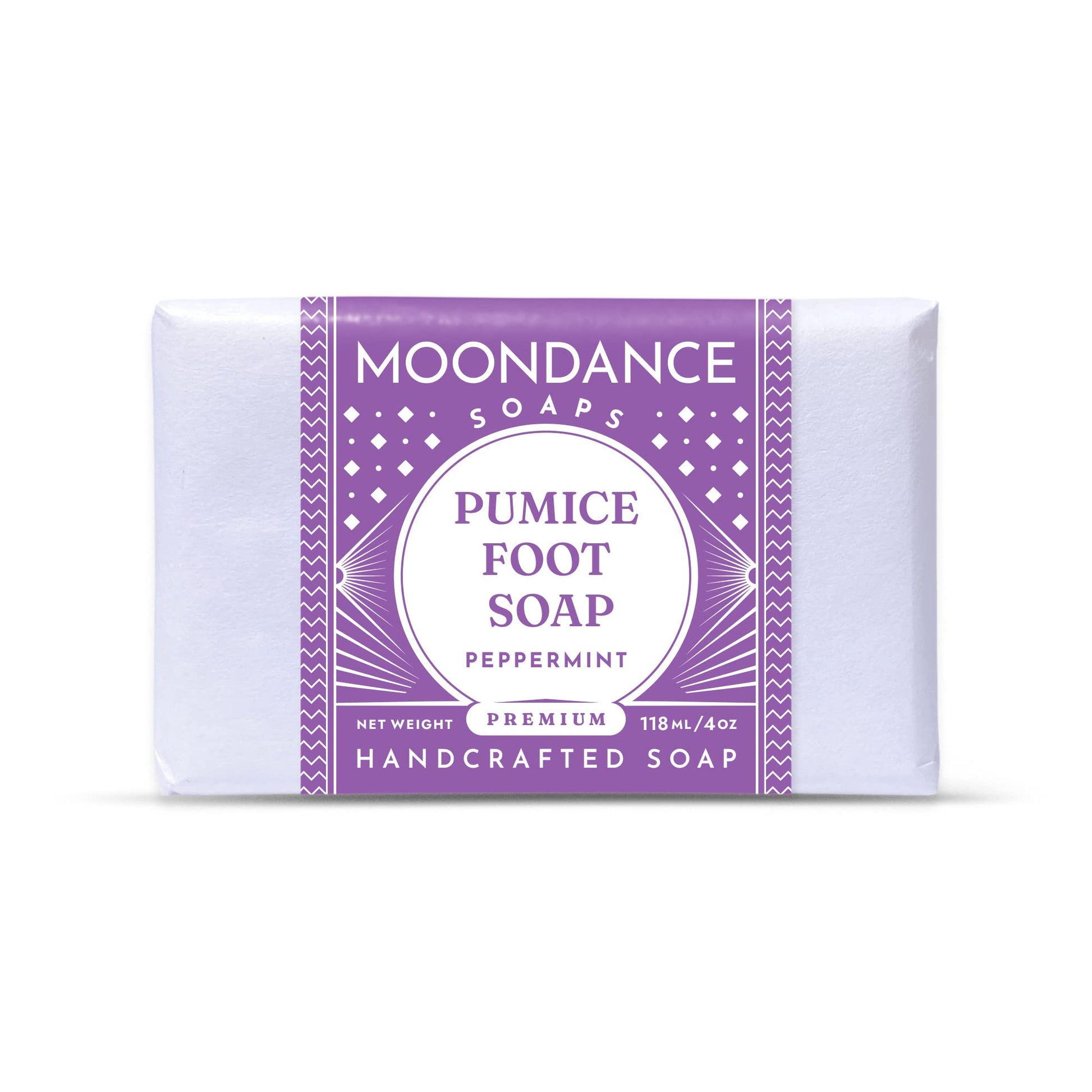 Handmade pumice foot scrub bar soap with tea tree and peppermint