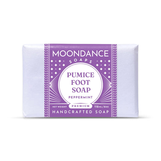 Handmade pumice foot scrub bar soap with tea tree and peppermint