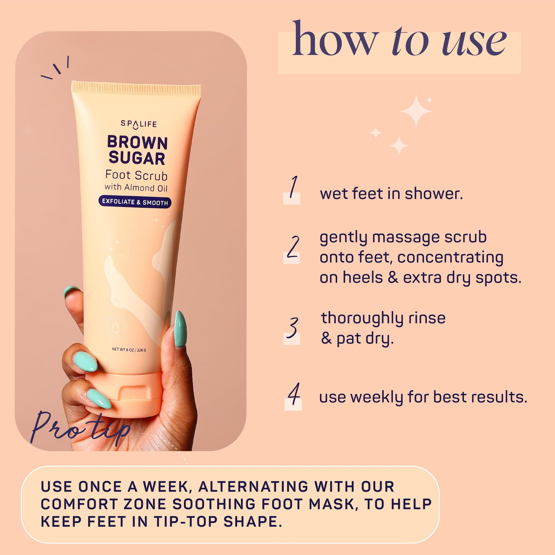 SpaLife Brown Sugar Foot Scrub tube application demonstration