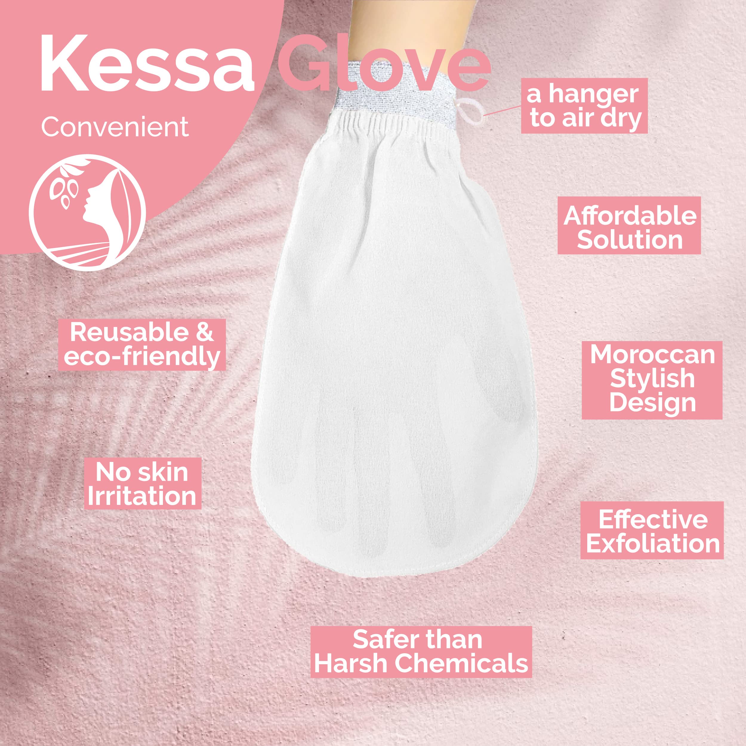 Top view of Fatima's Garden exfoliating mitt
