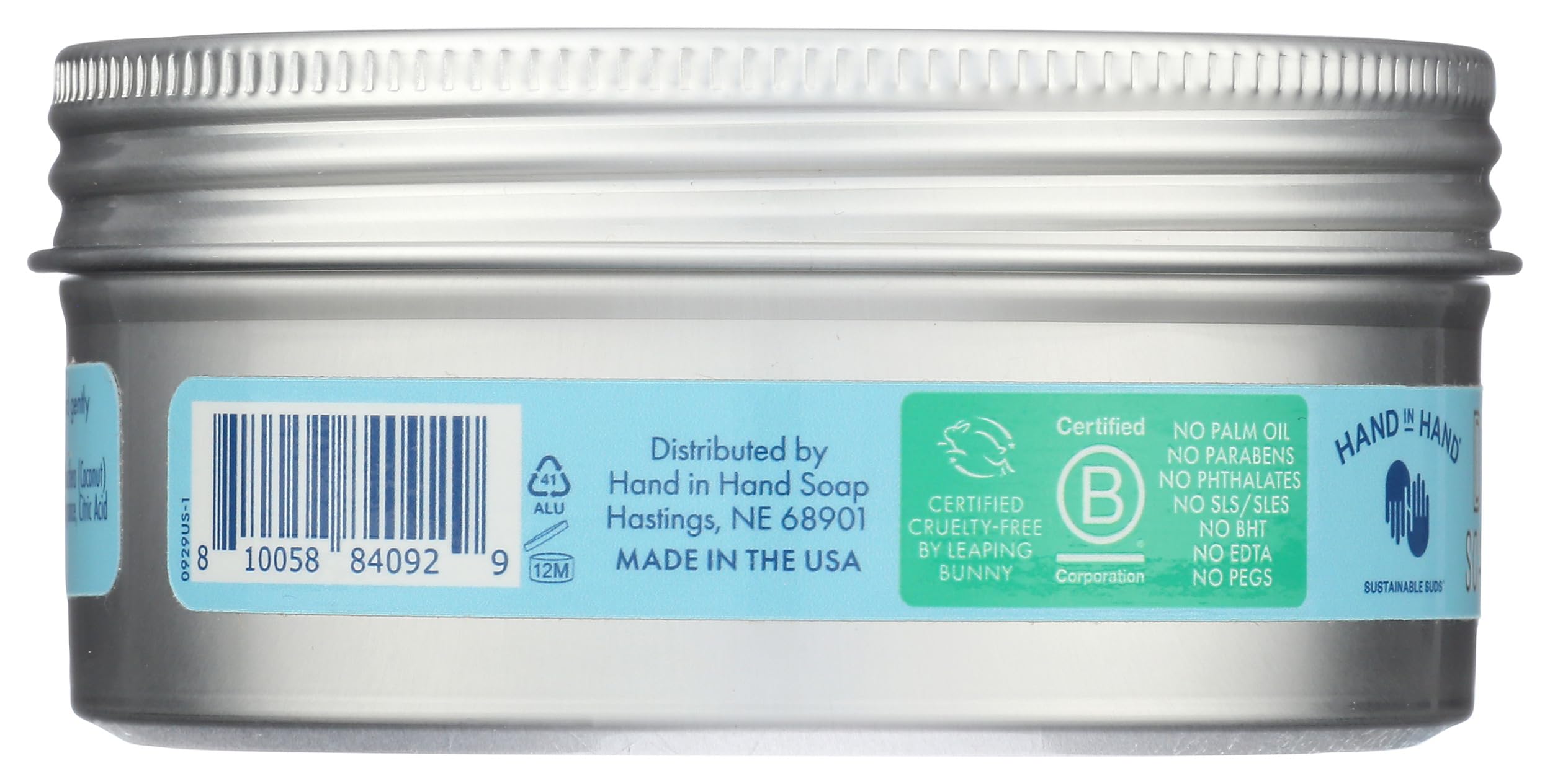 Hand In Hand detox scrub sustainable aluminum packaging