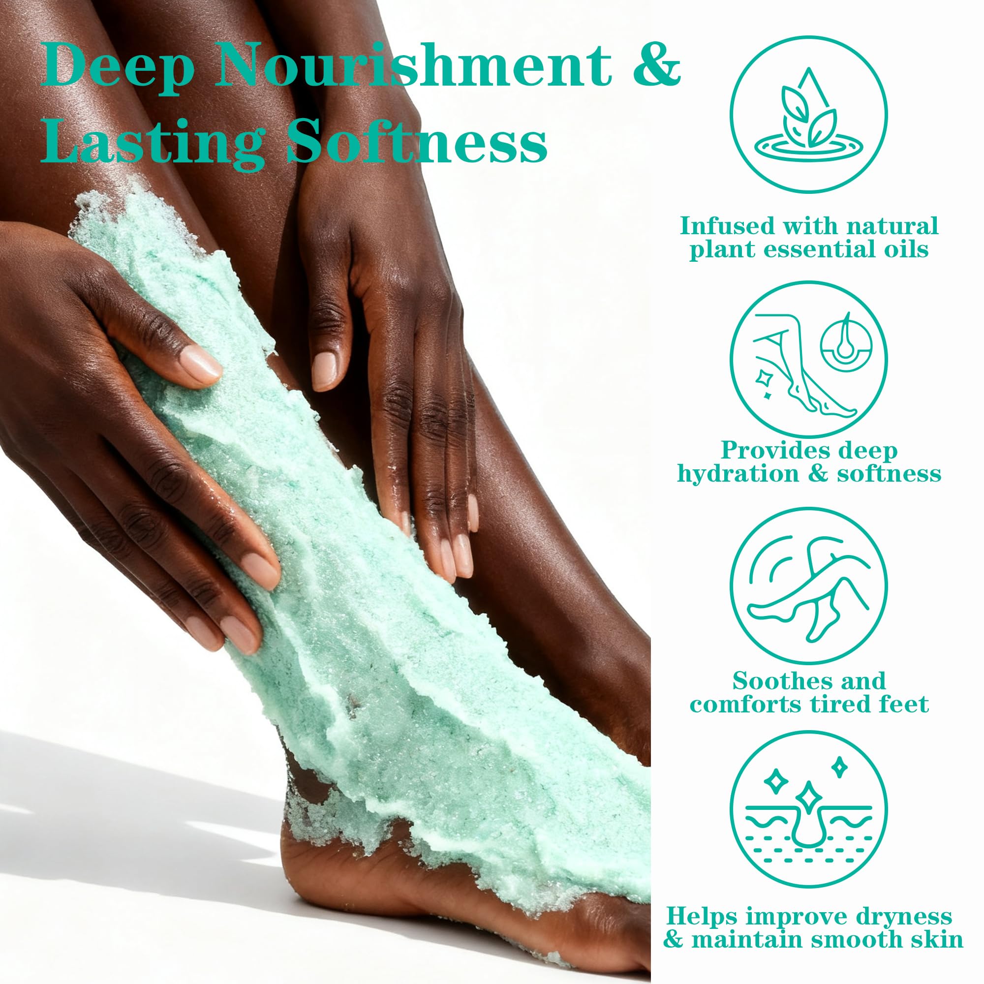 Texture of Liillya natural sea salt body scrub