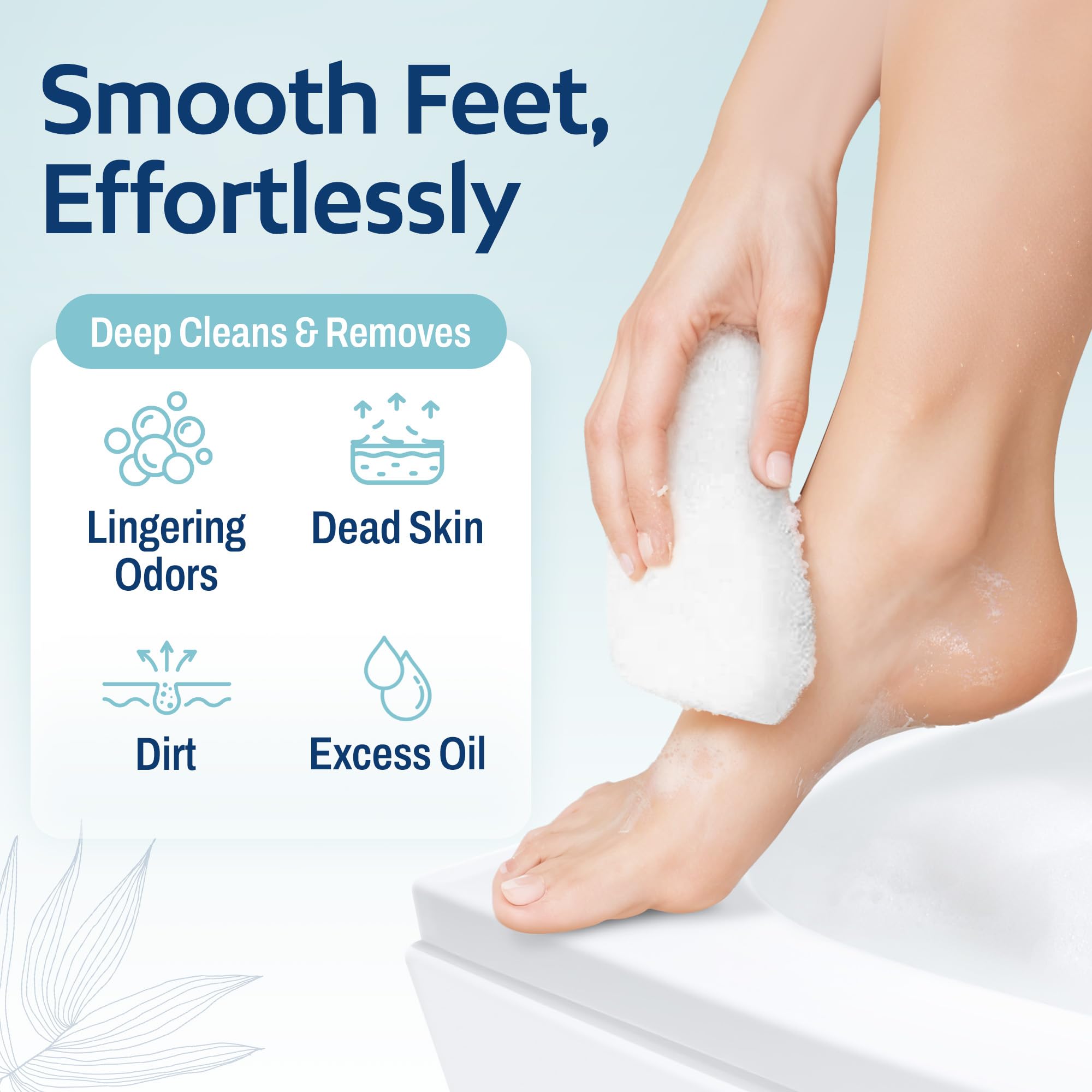 HartFelt foot sponge exfoliator packaging detailing the made in USA origin