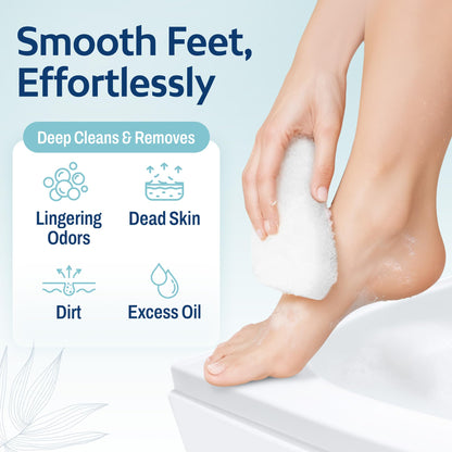 HartFelt foot sponge exfoliator packaging detailing the made in USA origin