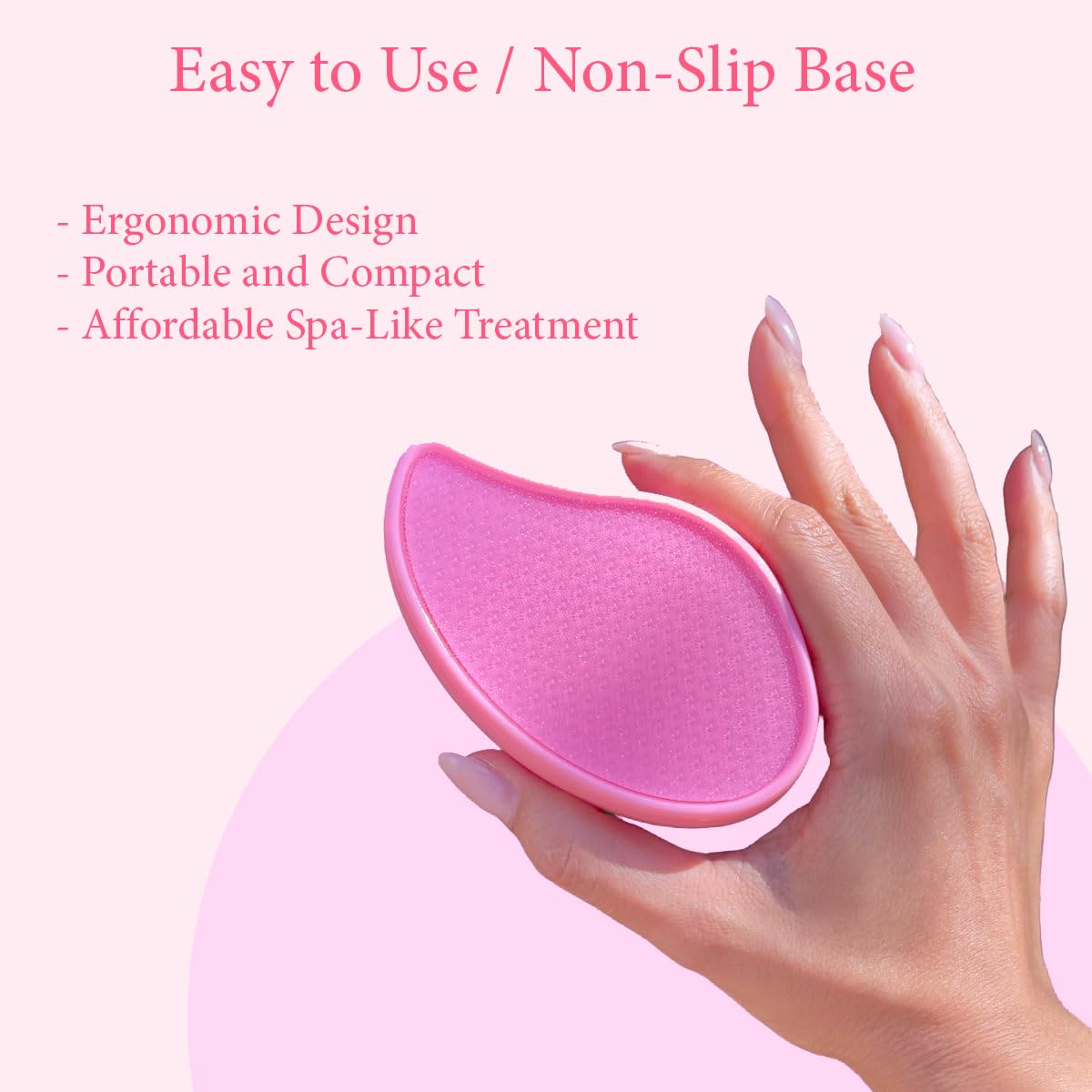 Ergonomic handheld nano glass foot file for smooth heels