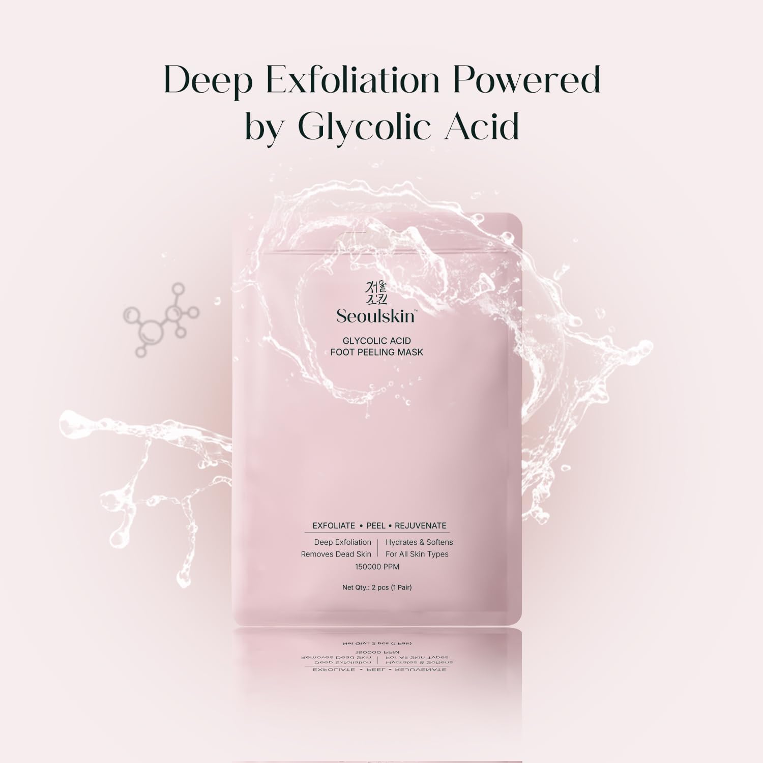 Korean foot peeling mask with glycolic acid for dry feet