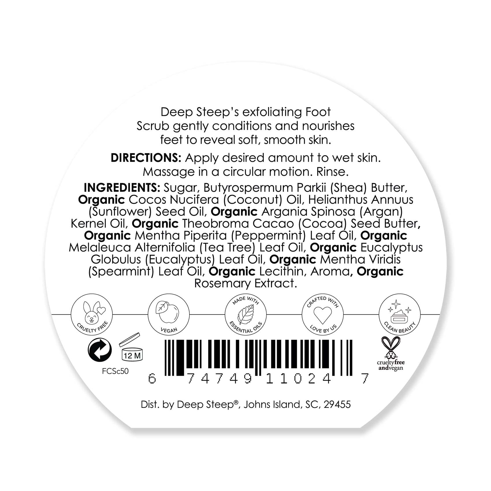 Deep Steep exfoliating foot care treatment jar angled view highlighting the candy mint variant.