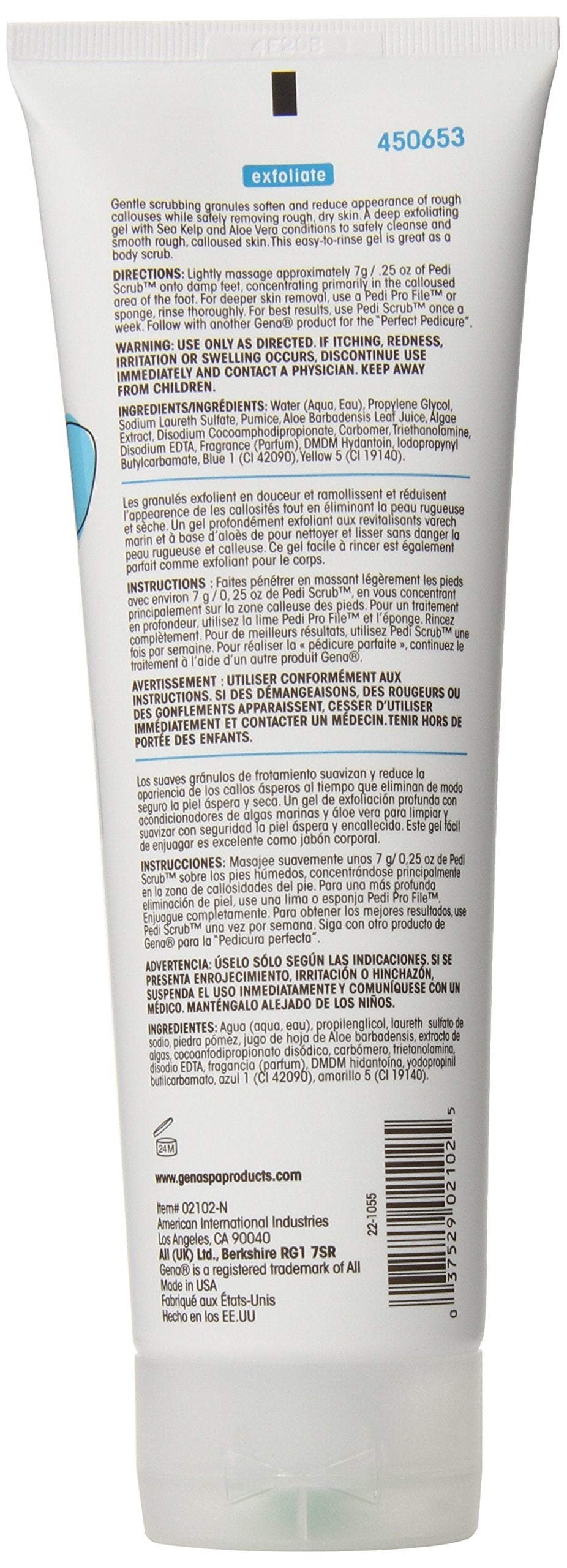 Gena salon quality pedicure scrub gel with sea kelp and aloe vera
