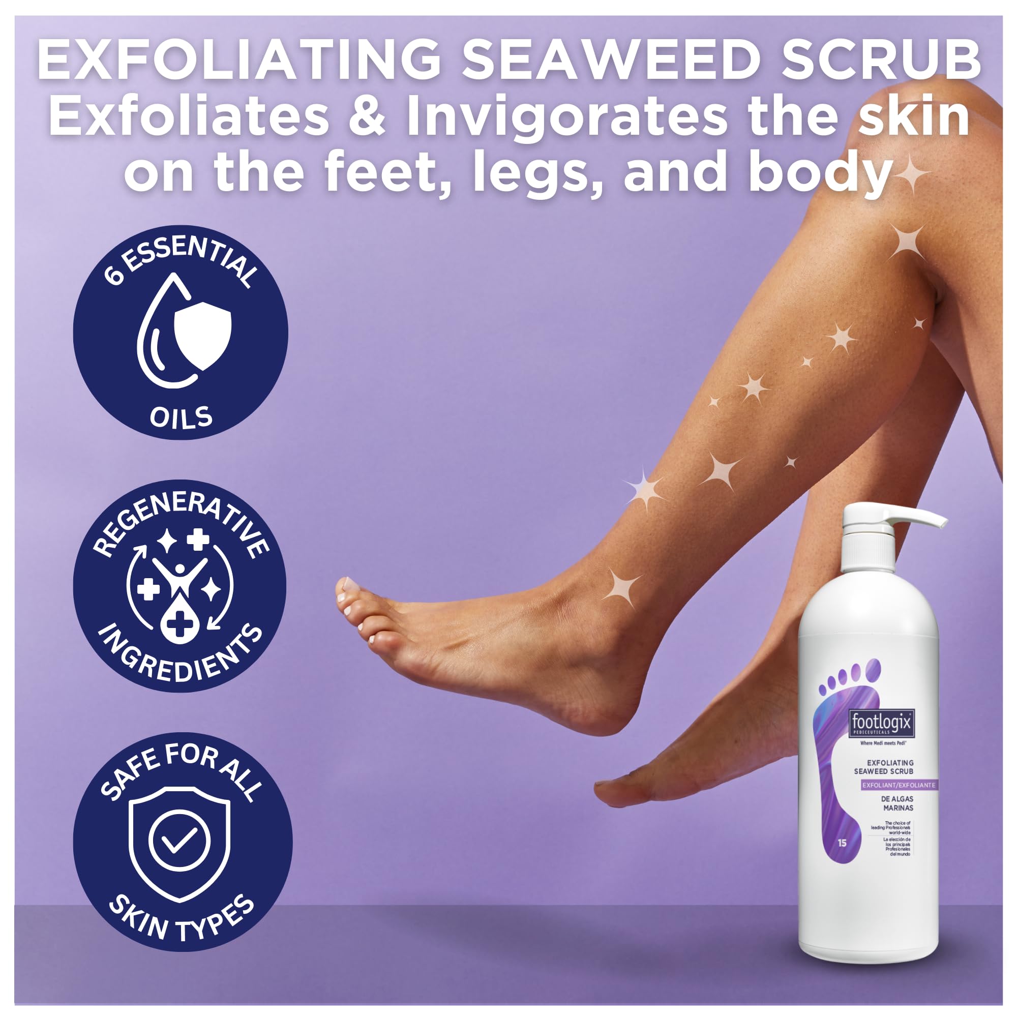 Footlogix seaweed scrub 32 fluid ounce bottle