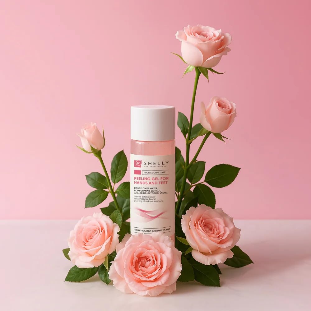 Shelly Peeling Gel with AHA acids and rose water texture