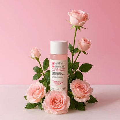 Shelly Peeling Gel with AHA acids and rose water texture