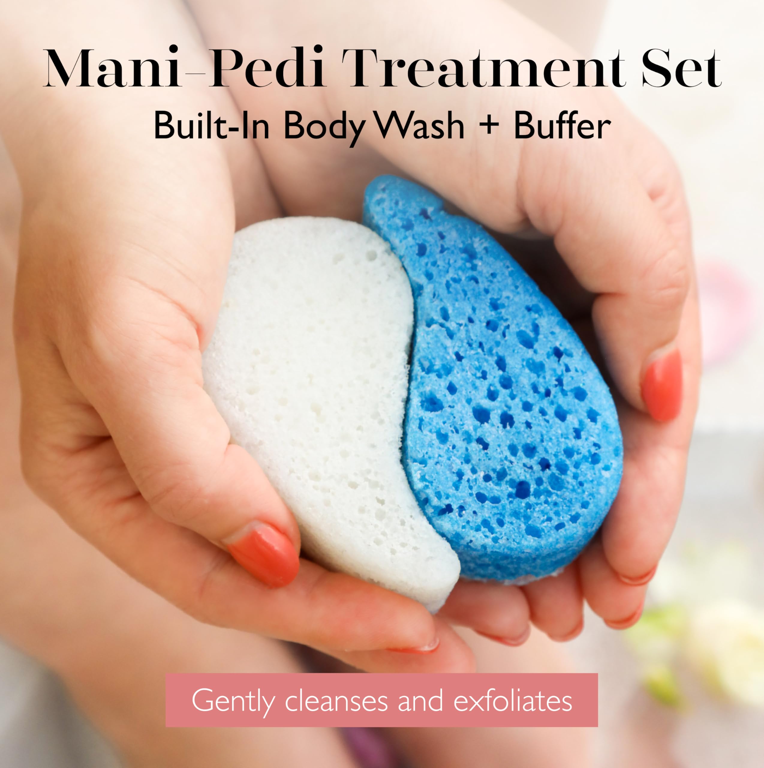 SpongellÃ© Mani Pedi treatment buffer exfoliating texture
