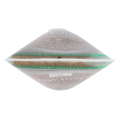 Close up of Earth Therapeutics tube packaging highlighting natural pumice granules