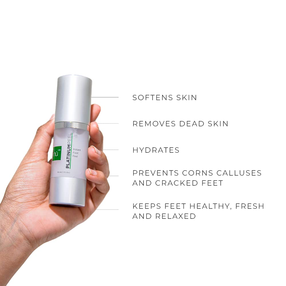 Close up of Nu119 professional exfoliating foot spray packaging