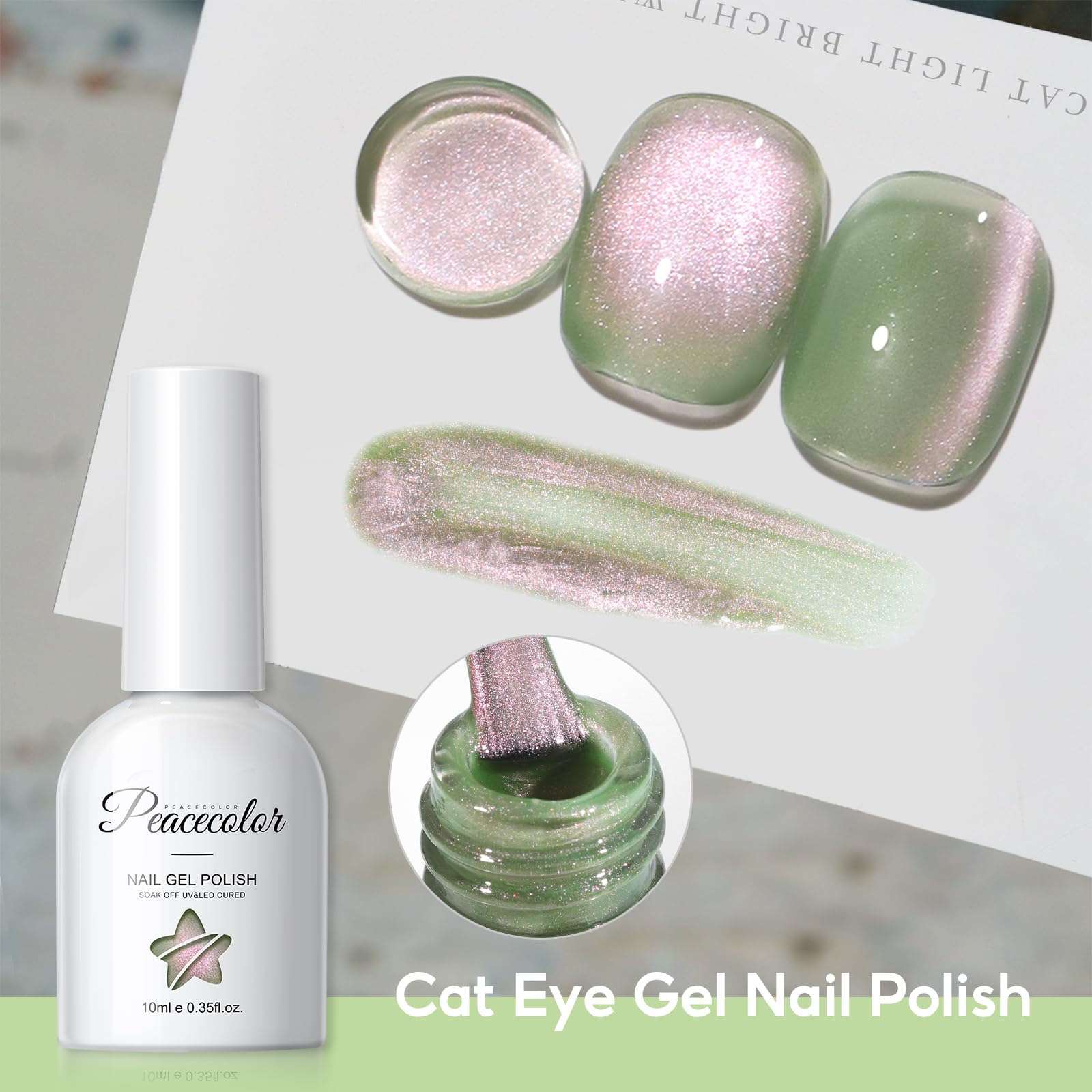 Professional manicure kit with 6 Peacecolor gel shades