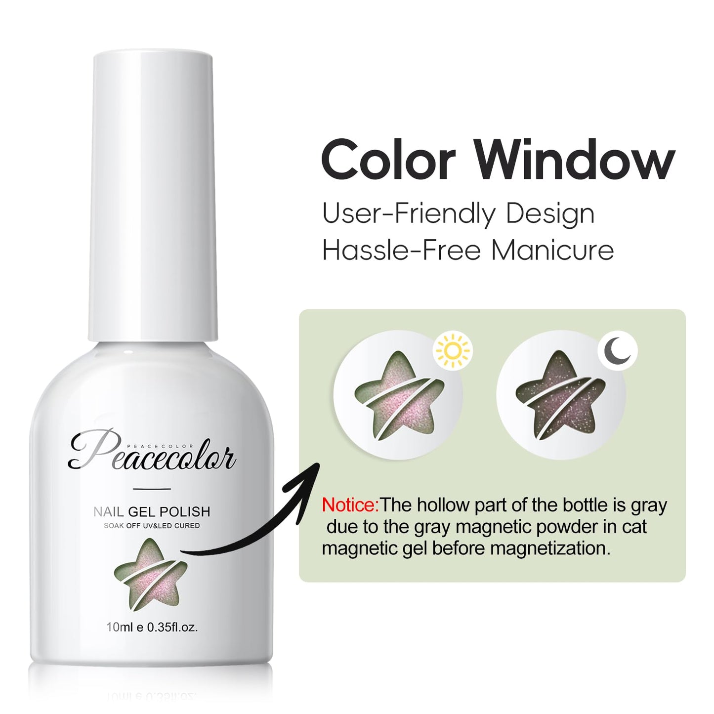 Applying Peacecolor cat eye polish with magnet