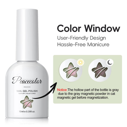 Applying Peacecolor cat eye polish with magnet