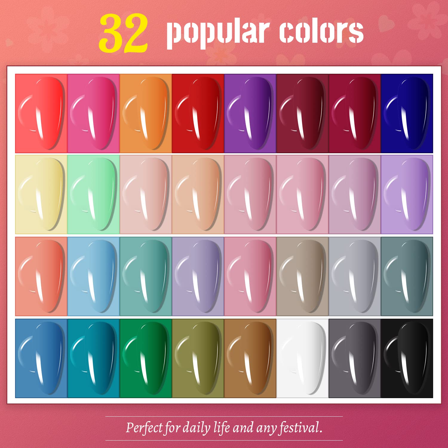 Jodsone 32 gel nail polish color bottles set