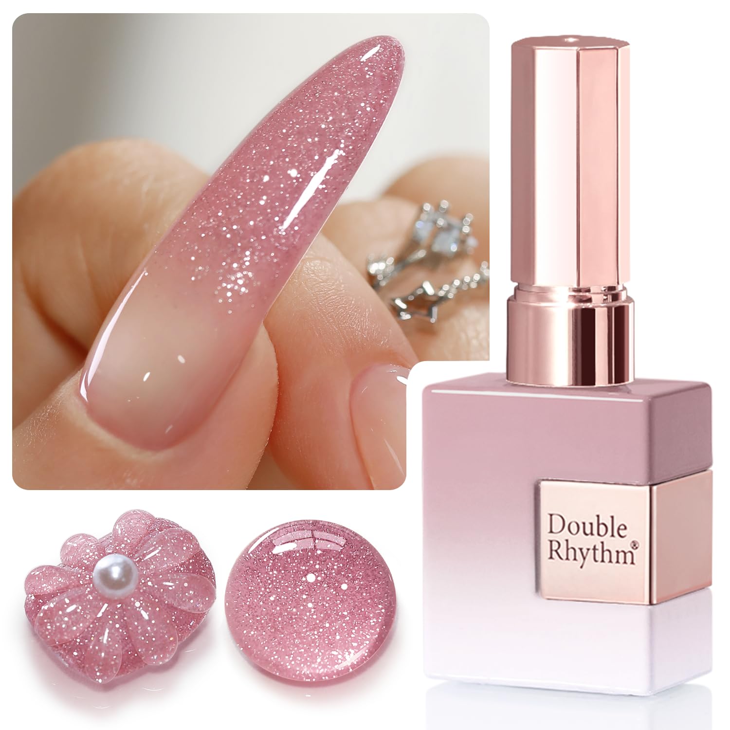 Double Rhythm reflective shimmer gel polish texture close up
