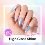 MelodySusie Blue Aurora shimmer glitter gel polish angled presentation