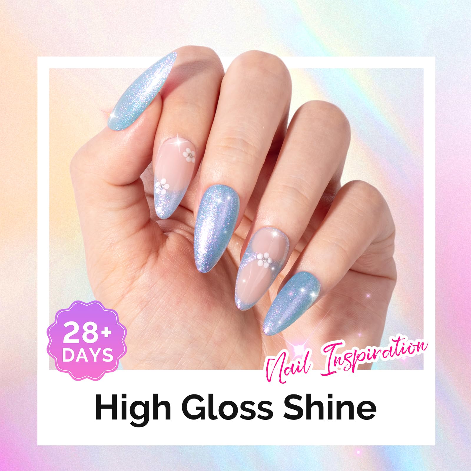 Professional manicure using MelodySusie Aurora Shimmer Gel