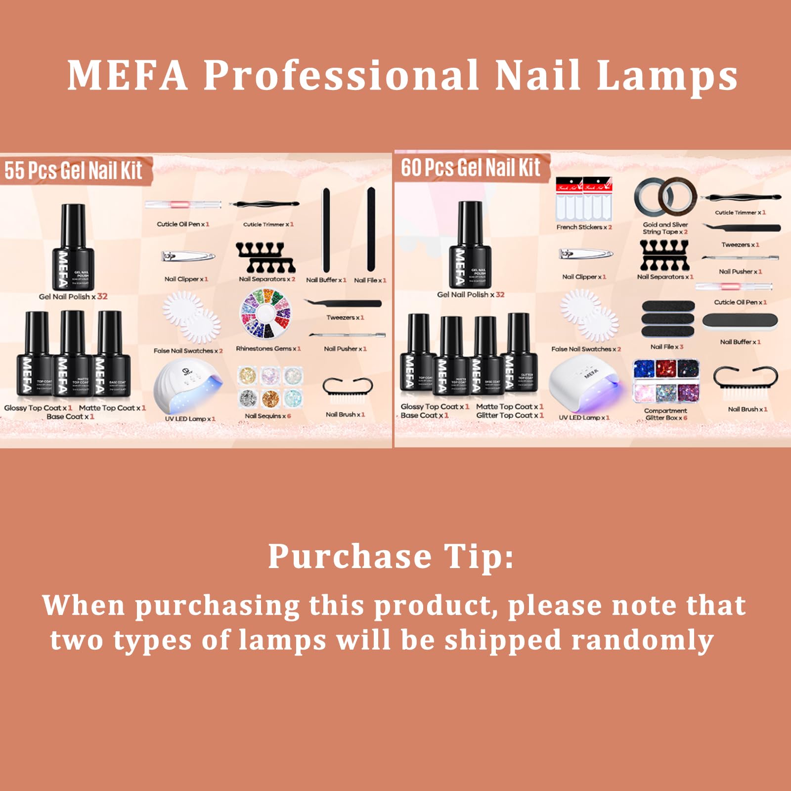 Close up of 32 piece Mefa gel nail polish color collection