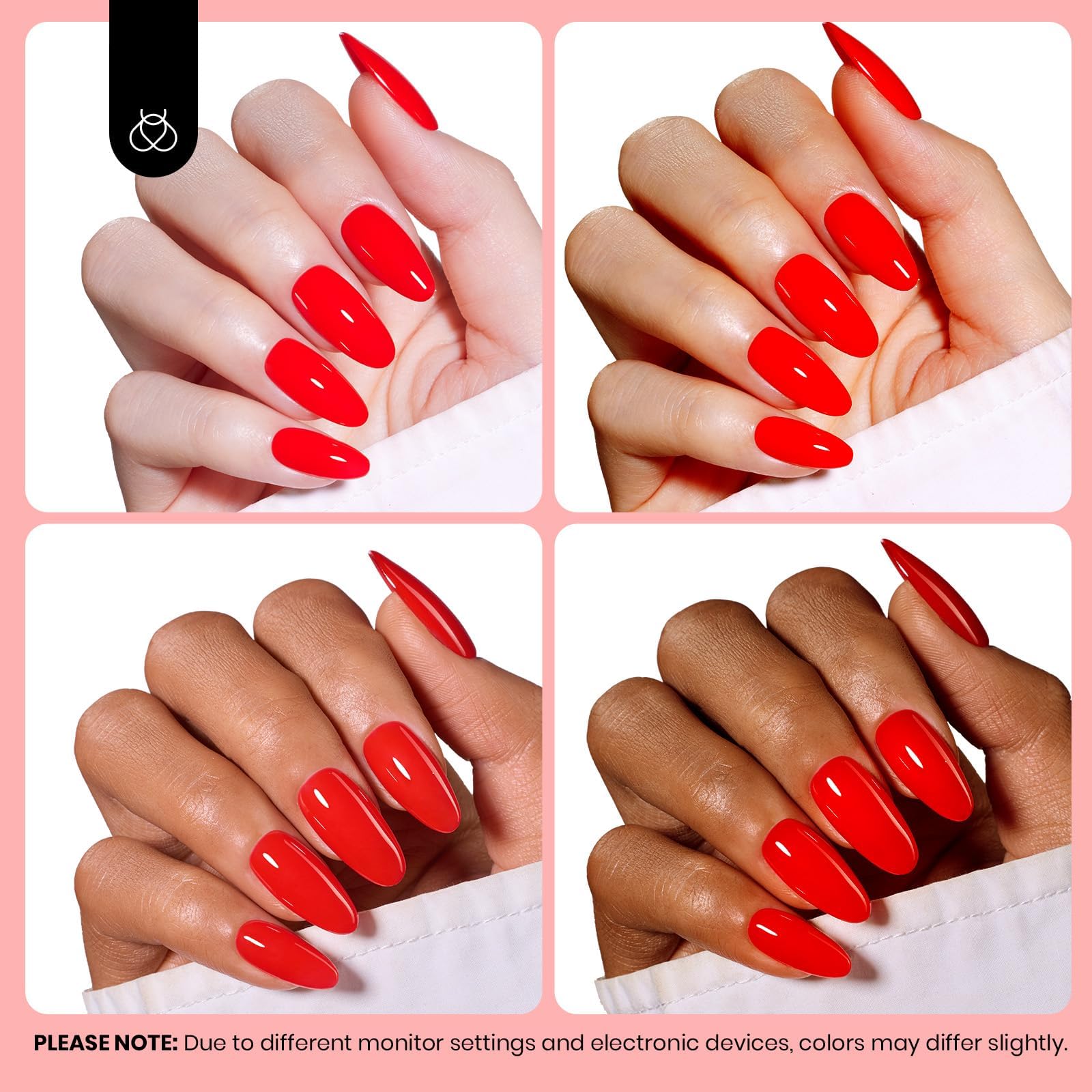 Beetles red gel polish texture and pigmentation close up